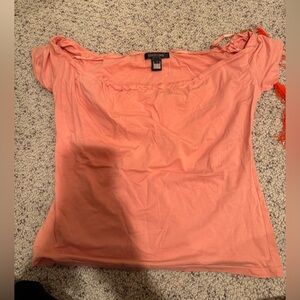 Roberto Cavalli Orange Ruffled Blouse